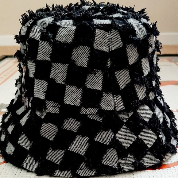 The Power Patch Bucket Hat – Distressed Denim with Fierce Empowerment Pins - Picture 4 of 7